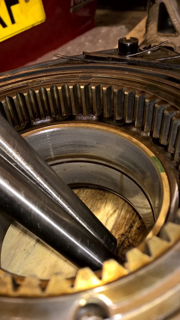 Badly damaged rotor bearing