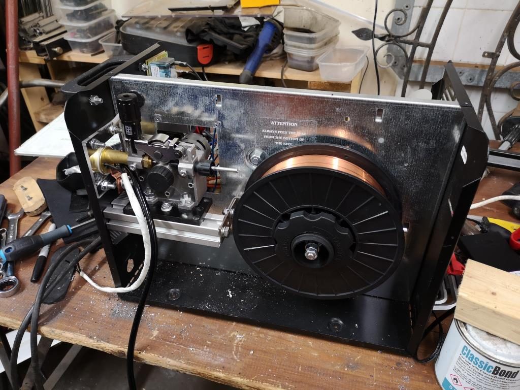 Fully fitted wire feed and reel holder